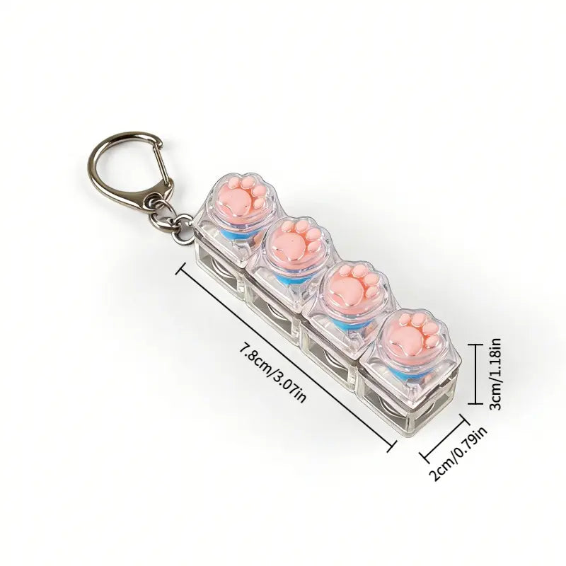 LED Light Keychain Keyboard with Press and Click Buttons Button Clicker Keychain Multi Purpose Keychain Fidget Toy for Relieving Stress and Anxiety Portable Office Desk Accessories Office Decoration Gifts Sensory Fidget Keychain Fidget Keyring