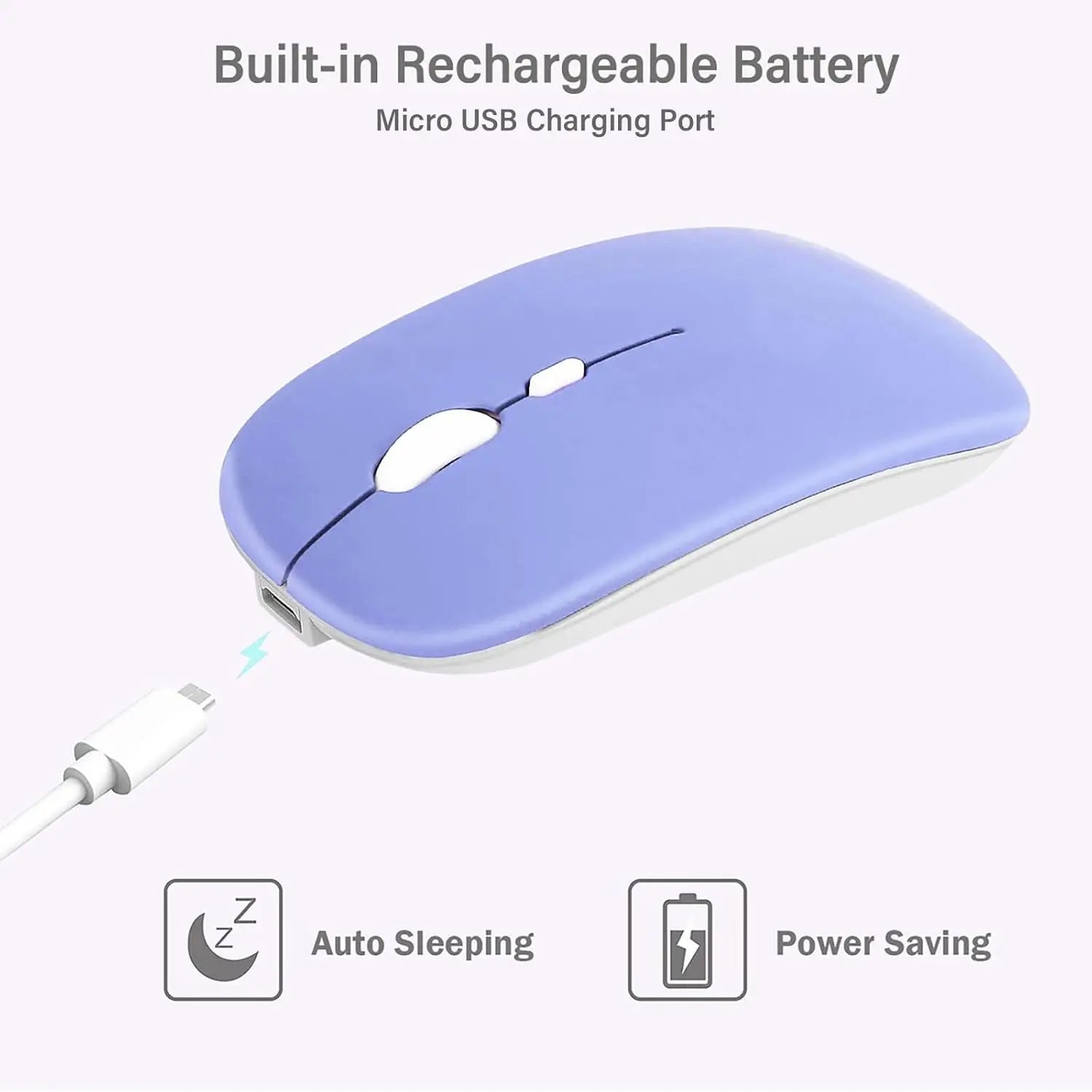 Type C Rechargeable Wireless Mouse, LED Ambilight, Dual Mode 2.4G/Bt, Ergonomic Design, Portable Silent Mouse for Laptops, Desktops, Tablets, Wireless Rechargeable Mice