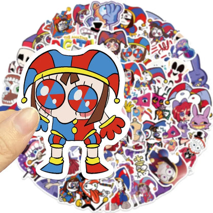 56Pcs Magic Number Circus Stickers, Sticker Packs, Guitar Notebook Luggage DIY Waterproof Decals, Flat Style, Ca Prop 65 Compliant, Decorative Stickers