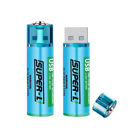 USB Rechargeable Battery for Electronics, Lithium 1.5V 1000Mah AA Type Battery, All-Purpose Household Replacement Battery for Home & Office Use, Music Festival Supplies