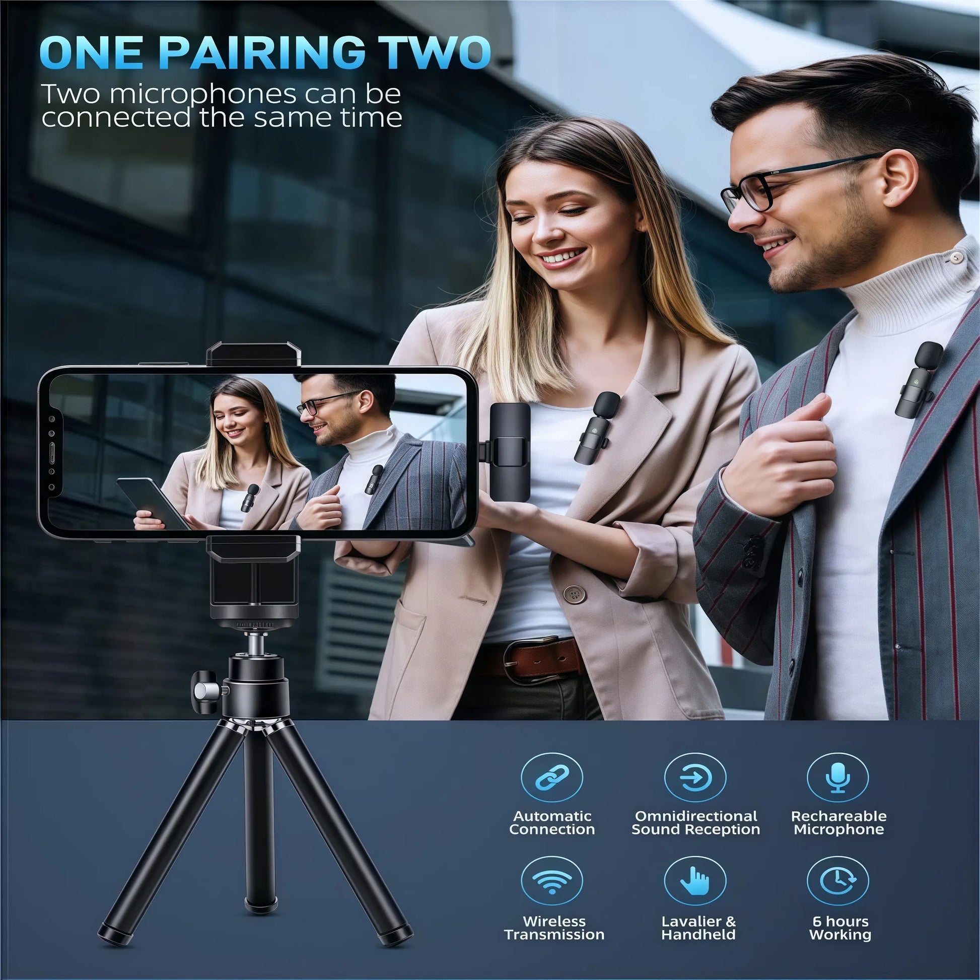Lavalier Mic for Iphone/Android/Ipad - Mini Clip-On Microphone with Crystal Clear Sound for Live Streaming, USB-C Vlog Microphone for Smartphones