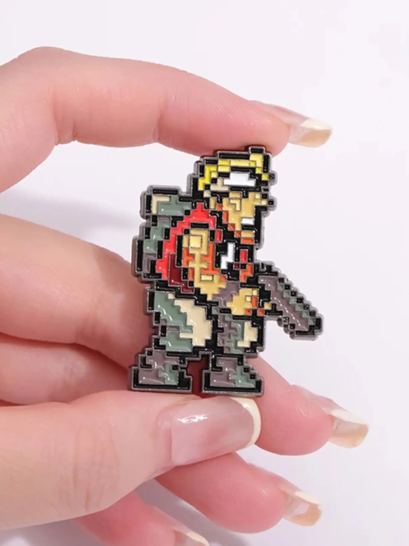 Alloy Bullet Shooting Game Enamel Pin Durable Metal Pins Pixel Arcade Game Alloy Brooch Lapel Backpack Badge Fashion Jewelry Accessories Gift for Friends