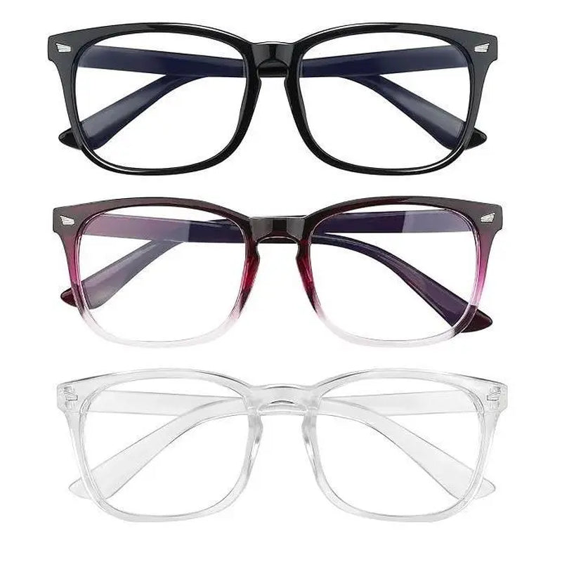 Fashion Computer Gaming Glasses，Party Glasses,Tv Glasses for Men Women, Fake Square Glasses，Fashion Retro Frame Glasses，1Pack，2Pack，3Pack