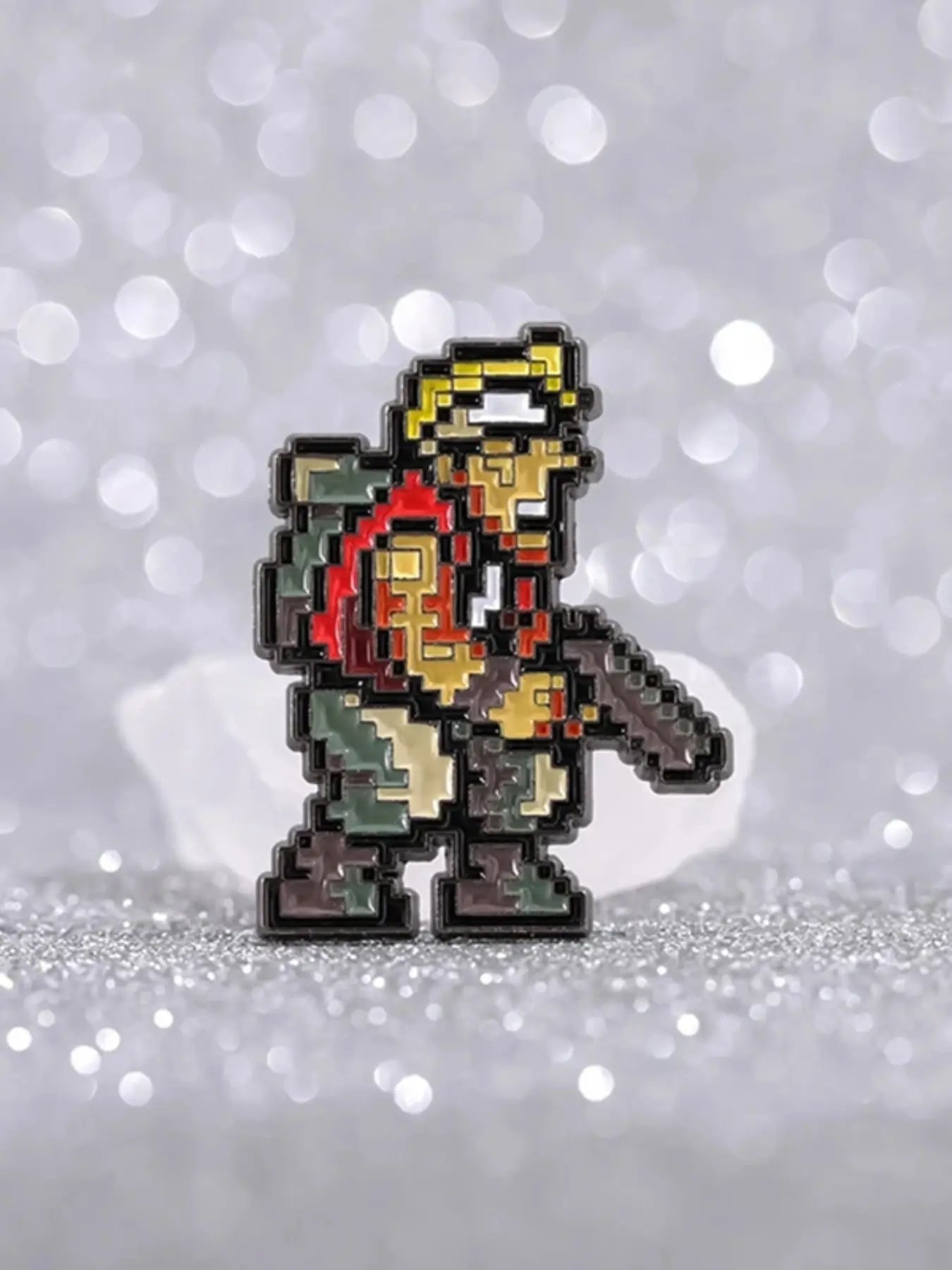 Alloy Bullet Shooting Game Enamel Pin Durable Metal Pins Pixel Arcade Game Alloy Brooch Lapel Backpack Badge Fashion Jewelry Accessories Gift for Friends