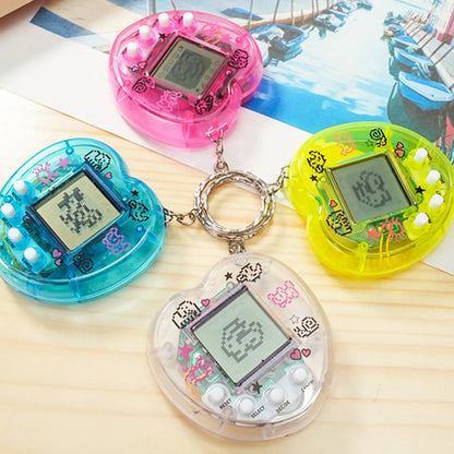 Mini Virtual Pet Game Console, 168 Pet Options Availabletransparent Heart-Shaped Appearance with DIY Customizationportable Design (Can Be Used as Keychain/Bag Pendant)Educational Interactive Toy for Kids’ Pet-Raising Funideal Gift for Halloween