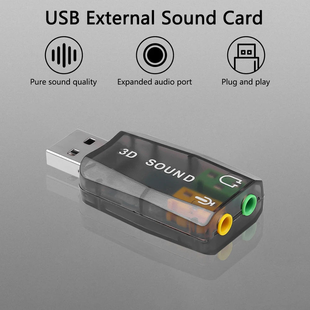 5.1 Sound Channel USB Independent Sound Card External Computer to Replace PCI Notebook USB Sound Card USB to Audio Interface