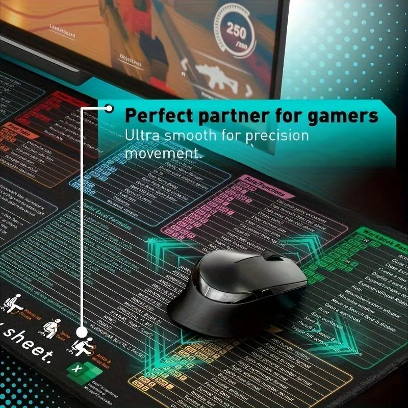 Extended Keyboard Mouse Pad, Non-Slip Mouse Pad with Stitched Edges, Office Desk Keyboard Mouse Mat for Gaming & Office Use, Gaming Mousepad, Office Desk Accessories, Computer Desk Accessories