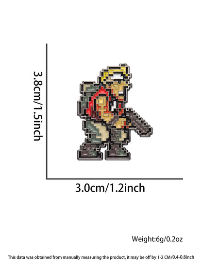 Alloy Bullet Shooting Game Enamel Pin Durable Metal Pins Pixel Arcade Game Alloy Brooch Lapel Backpack Badge Fashion Jewelry Accessories Gift for Friends