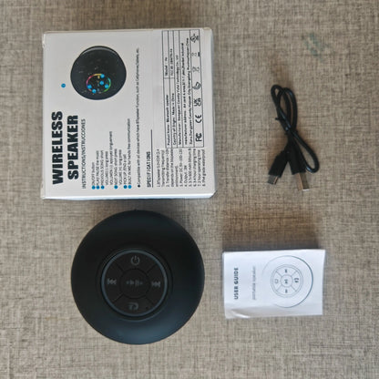 Waterproof Bluetooth-Compatible Speaker with LED Lights, Portable Wireless Mini Speaker for Bathroom, Kitchen and Outdoor Use, IPX4 Water-Resistant, Rechargeable Waterproof Speaker
