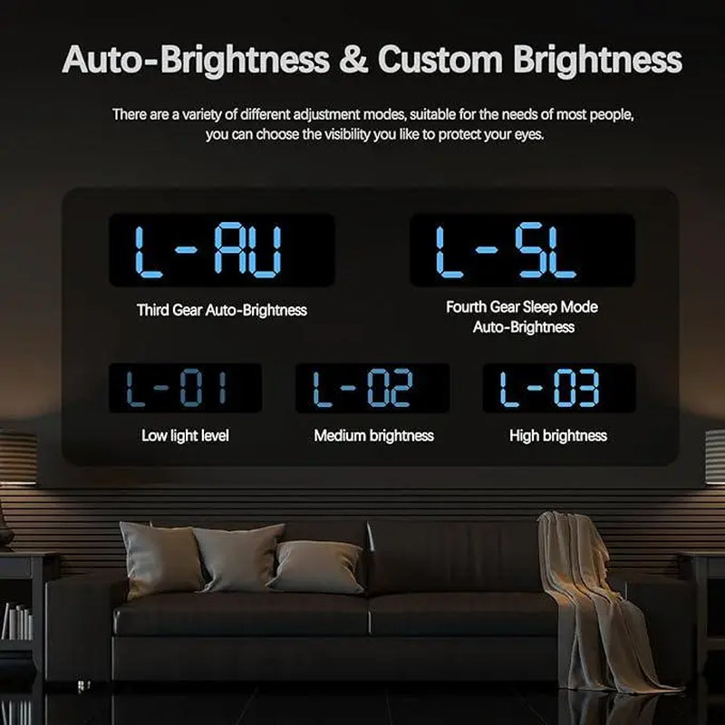 【Summer Sale Deals】Usb & Battery Charging Digital Wall Clock,Large Screen Wall Clock with Indoor Temperature Date Week Display Digital Clock, Multifunctional Alarm Clock，Halloween Gifts