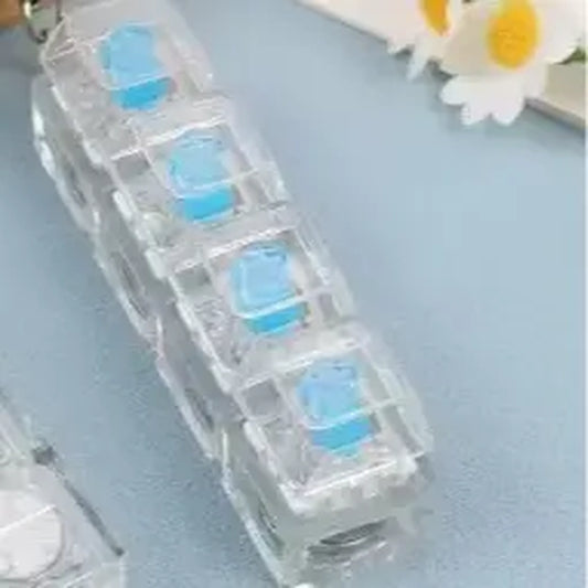 【Summervibes】Fidget Toys 1 Count LED Keyboard Keychain Fingertip Clicker Stress Relief Keychain Interesting Pendant‌ for Boys and Girls Portable Keychain Light with Crystal Keycaps and Transparent Design Unisex Elegant Style,Anxiety Toy