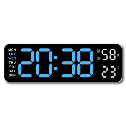 【Summer Sale Deals】Usb & Battery Charging Digital Wall Clock,Large Screen Wall Clock with Indoor Temperature Date Week Display Digital Clock, Multifunctional Alarm Clock，Halloween Gifts
