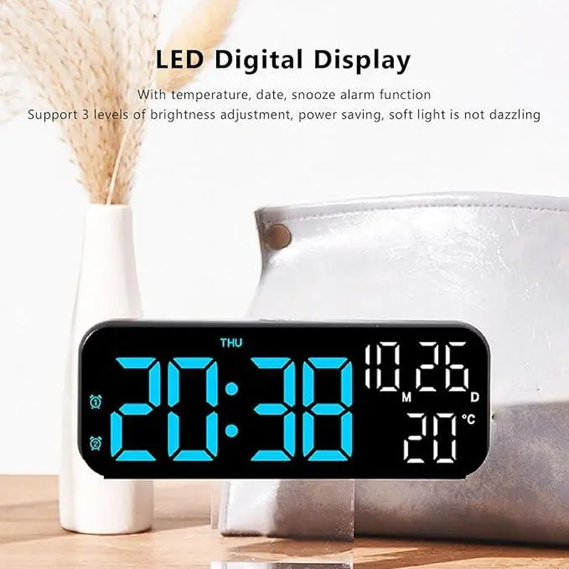【Summer Sale Deals】Usb & Battery Charging Digital Wall Clock,Large Screen Wall Clock with Indoor Temperature Date Week Display Digital Clock, Multifunctional Alarm Clock，Halloween Gifts
