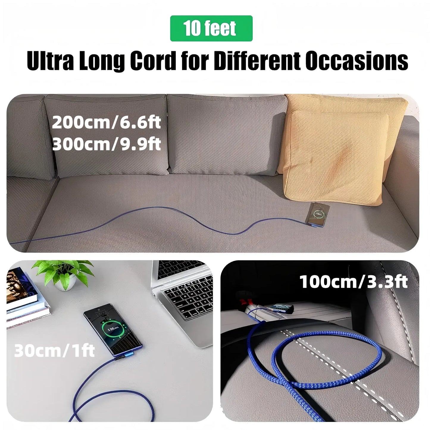 90-Degree USB-C Cable, USB-A to USB-C Right-Angle Nylon-Braided Durable Fast-Charging Cable for Cellphone, Iphone 16 Pro Max, Samsung Galaxy S24 Ultra and Ipad Air 6