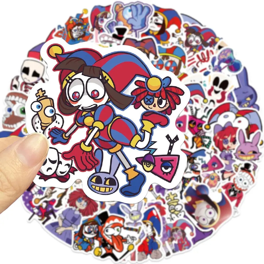 56Pcs Magic Number Circus Stickers, Sticker Packs, Guitar Notebook Luggage DIY Waterproof Decals, Flat Style, Ca Prop 65 Compliant, Decorative Stickers