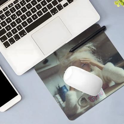 "Exhausted from Work and Life" Square Mouse Pad, Fun Stress-Relief Desktop Protection Pad, Rubber Non-Slip Lock-Edge Work Pad, Small Size Suitable for Laptop, Desktop Games & Work, Workplace Stress-Relief Gift for Family & Friends