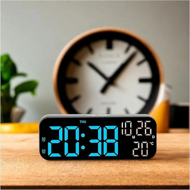 【Summer Sale Deals】Usb & Battery Charging Digital Wall Clock,Large Screen Wall Clock with Indoor Temperature Date Week Display Digital Clock, Multifunctional Alarm Clock，Halloween Gifts