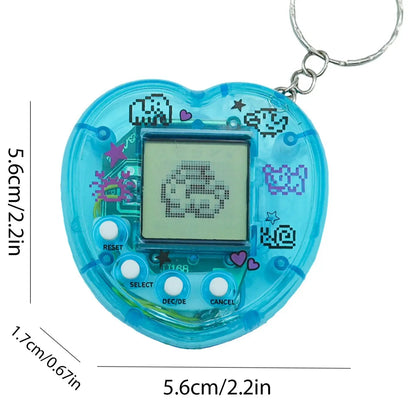 Mini Virtual Pet Game Console, 168 Pet Options Availabletransparent Heart-Shaped Appearance with DIY Customizationportable Design (Can Be Used as Keychain/Bag Pendant)Educational Interactive Toy for Kids’ Pet-Raising Funideal Gift for Halloween