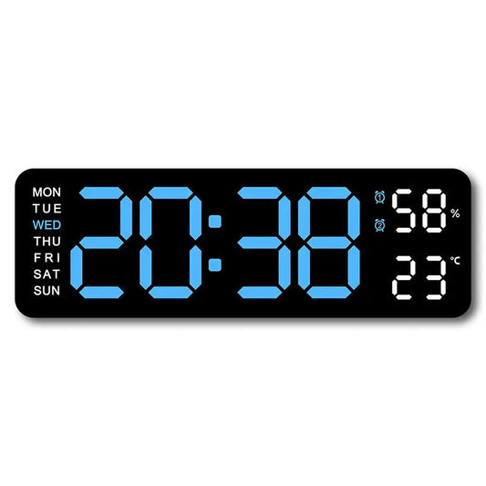 【Summer Sale Deals】Usb & Battery Charging Digital Wall Clock,Large Screen Wall Clock with Indoor Temperature Date Week Display Digital Clock, Multifunctional Alarm Clock，Halloween Gifts