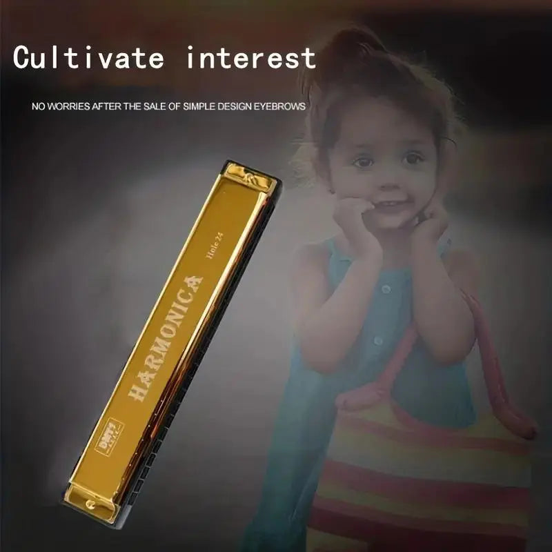 Travel Harmonica for Kids, Portable 24 Holes Harmonica for Beginner, Musical Instruments & Accessories