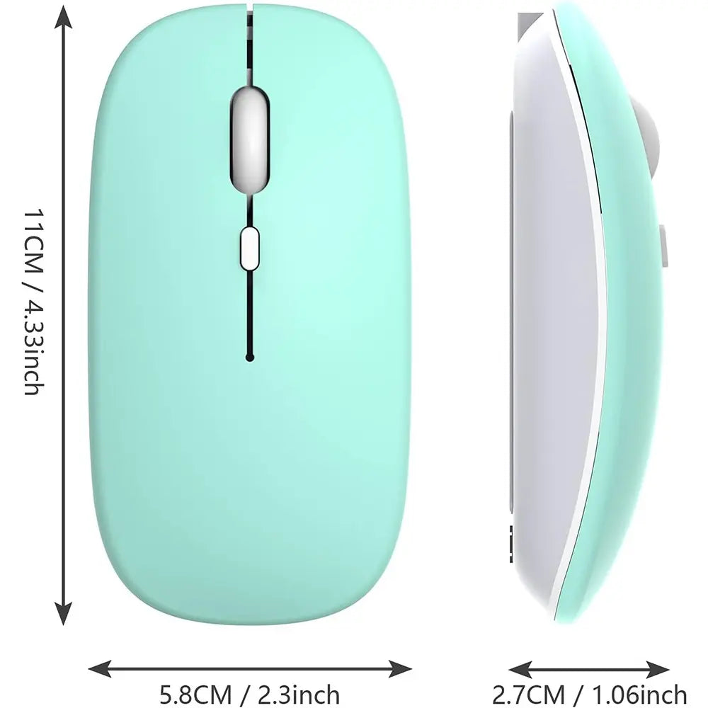 Type C Rechargeable Wireless Mouse, LED Ambilight, Dual Mode 2.4G/Bt, Ergonomic Design, Portable Silent Mouse for Laptops, Desktops, Tablets, Wireless Rechargeable Mice
