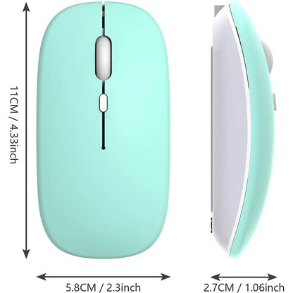 Type C Rechargeable Wireless Mouse, LED Ambilight, Dual Mode 2.4G/Bt, Ergonomic Design, Portable Silent Mouse for Laptops, Desktops, Tablets, Wireless Rechargeable Mice