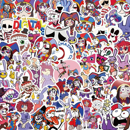 56Pcs Magic Number Circus Stickers, Sticker Packs, Guitar Notebook Luggage DIY Waterproof Decals, Flat Style, Ca Prop 65 Compliant, Decorative Stickers
