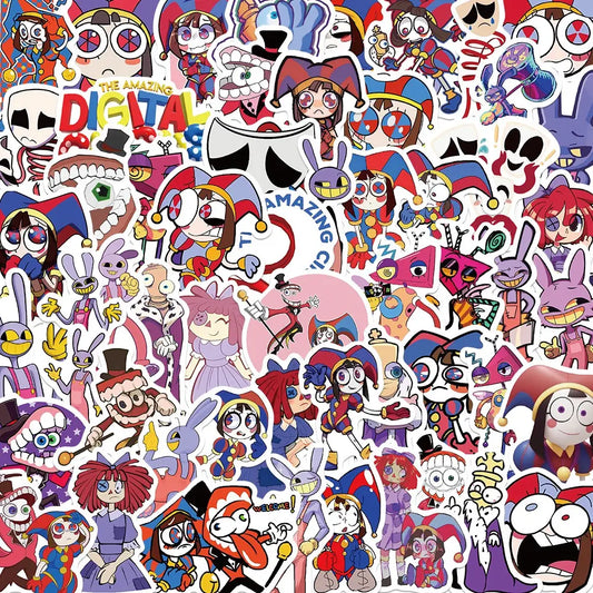 56Pcs Magic Number Circus Stickers, Sticker Packs, Guitar Notebook Luggage DIY Waterproof Decals, Flat Style, Ca Prop 65 Compliant, Decorative Stickers