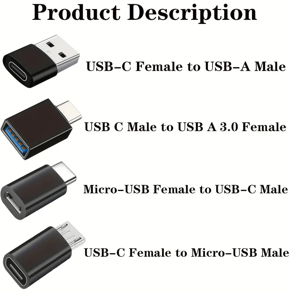 8-Piece USB to USB C Adapter Set, USB Type C Female to USB Adapter, Micro USB to USB C Female Male Conversion, Usb Adapter Kit Tiktokshopspringglowup
