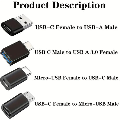 8-Piece USB to USB C Adapter Set, USB Type C Female to USB Adapter, Micro USB to USB C Female Male Conversion, Usb Adapter Kit Tiktokshopspringglowup