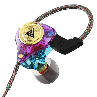QKZ AK3 Portable Wired In-Ear Earphone, Wired Headphones with Mic, Hifi Subwoofer Noise Cancelling Wired Earphones for Game Sports, 3D Stereo Sound Headphones for Gym & Sports & Game, Headphones 8D Audio, Electronic Audio Earbud In-Ear Monitor Hifi Heavy,