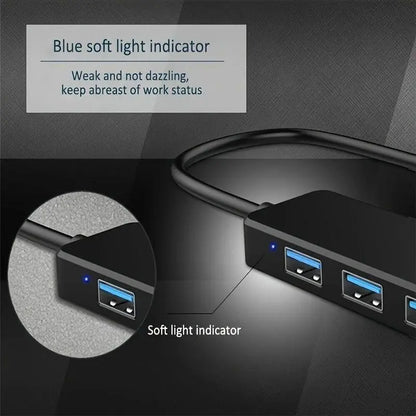 4-In-1 USB 3.0 Hub, Portable USB Hub 4-Port Hub Splitter Multi-Function Adapter and Extension for Laptops, Desktop Computers and Phones, Office Accessories #GLOBAL PICKS