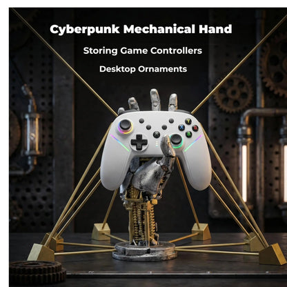 Mechanical Resin Cyberpunk Game Controller Stand - Multi-Functional Desk Organizer for Controllers, Phones, Over-Ear Headphones, Gamer Stuff, Back-To-School Gift
