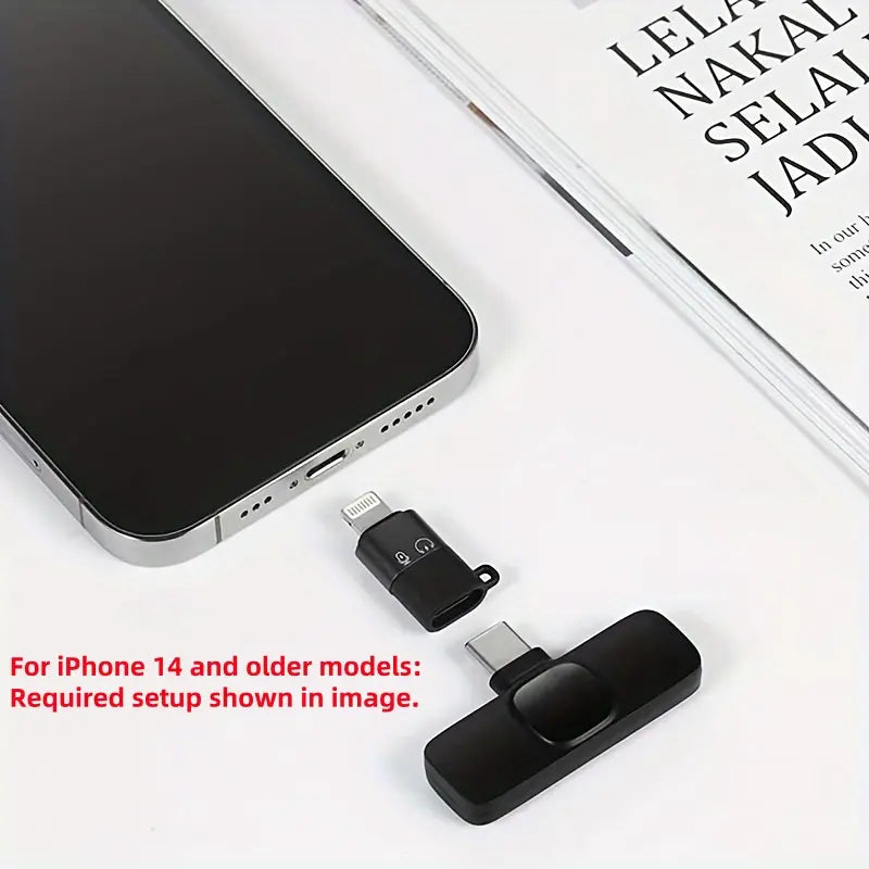 Lavalier Mic for Iphone/Android/Ipad - Mini Clip-On Microphone with Crystal Clear Sound for Live Streaming, USB-C Vlog Microphone for Smartphones