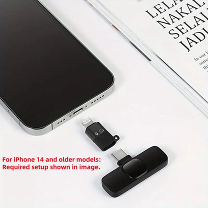 Lavalier Mic for Iphone/Android/Ipad - Mini Clip-On Microphone with Crystal Clear Sound for Live Streaming, USB-C Vlog Microphone for Smartphones