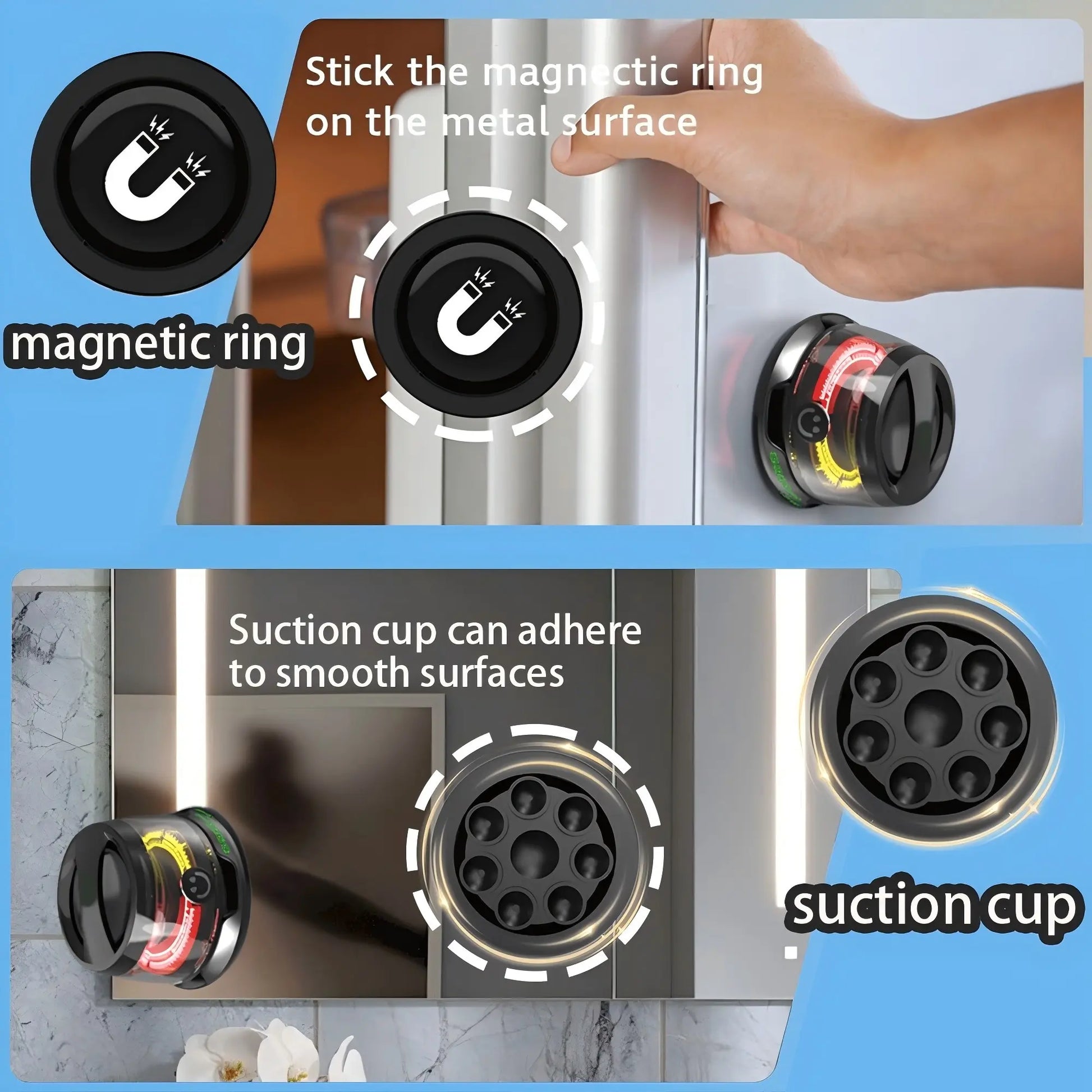 Circuiliving G200 Compact Portable Magnetic-Suction Cup Bluetooth Speaker - IPX4 Waterproof, RGB Lights, TWS Stereo Surround Sound, Smartphone Holder, Suitable for Outdoor & Car Use, Compatible with Iphone & Android, Ideal Gift