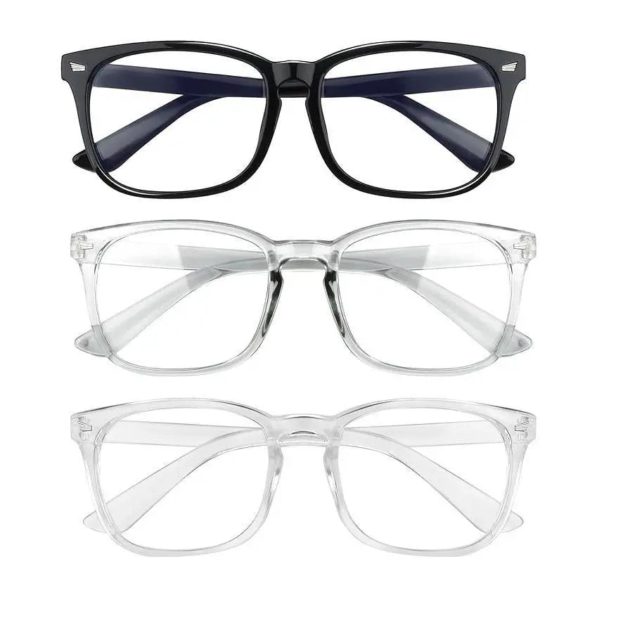 Fashion Computer Gaming Glasses，Party Glasses,Tv Glasses for Men Women, Fake Square Glasses，Fashion Retro Frame Glasses，1Pack，2Pack，3Pack