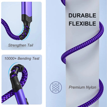 90-Degree USB-C Cable, USB-A to USB-C Right-Angle Nylon-Braided Durable Fast-Charging Cable for Cellphone, Iphone 16 Pro Max, Samsung Galaxy S24 Ultra and Ipad Air 6