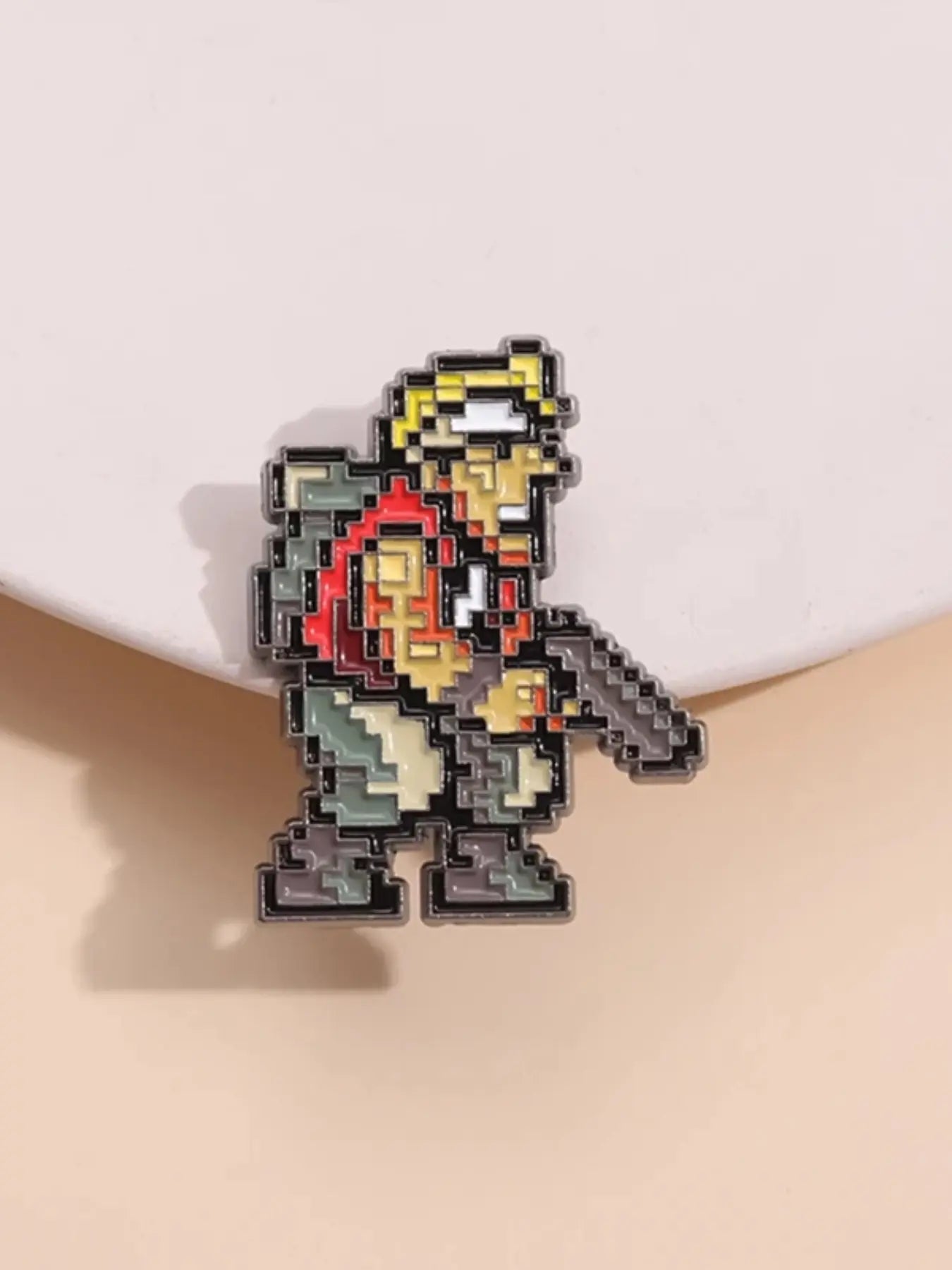 Alloy Bullet Shooting Game Enamel Pin Durable Metal Pins Pixel Arcade Game Alloy Brooch Lapel Backpack Badge Fashion Jewelry Accessories Gift for Friends