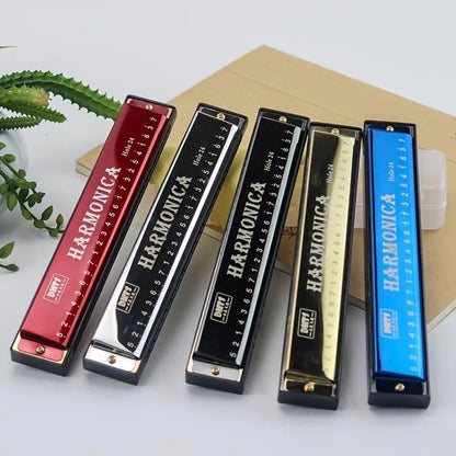 Travel Harmonica for Kids, Portable 24 Holes Harmonica for Beginner, Musical Instruments & Accessories