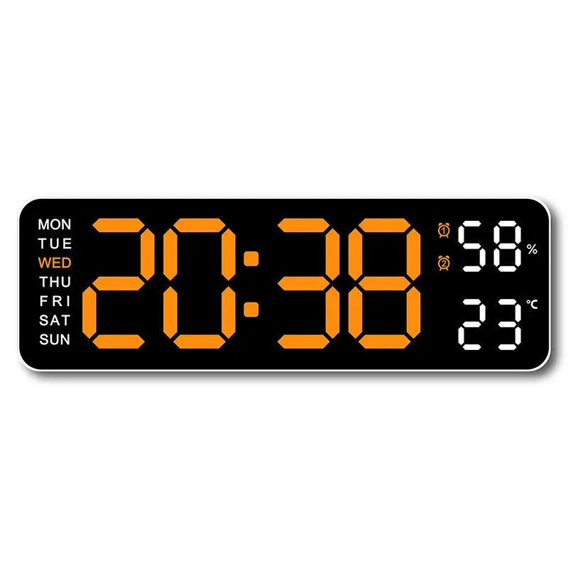 【Summer Sale Deals】Usb & Battery Charging Digital Wall Clock,Large Screen Wall Clock with Indoor Temperature Date Week Display Digital Clock, Multifunctional Alarm Clock，Halloween Gifts
