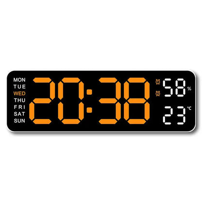 【Summer Sale Deals】Usb & Battery Charging Digital Wall Clock,Large Screen Wall Clock with Indoor Temperature Date Week Display Digital Clock, Multifunctional Alarm Clock，Halloween Gifts