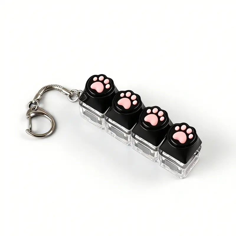 LED Light Keychain Keyboard with Press and Click Buttons Button Clicker Keychain Multi Purpose Keychain Fidget Toy for Relieving Stress and Anxiety Portable Office Desk Accessories Office Decoration Gifts Sensory Fidget Keychain Fidget Keyring