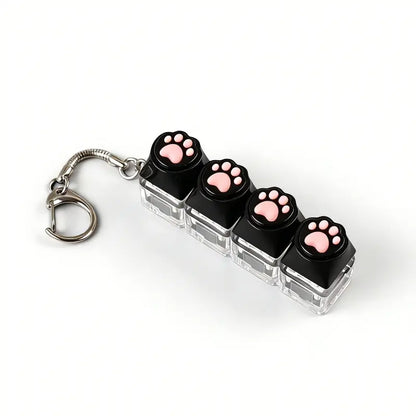 LED Light Keychain Keyboard with Press and Click Buttons Button Clicker Keychain Multi Purpose Keychain Fidget Toy for Relieving Stress and Anxiety Portable Office Desk Accessories Office Decoration Gifts Sensory Fidget Keychain Fidget Keyring