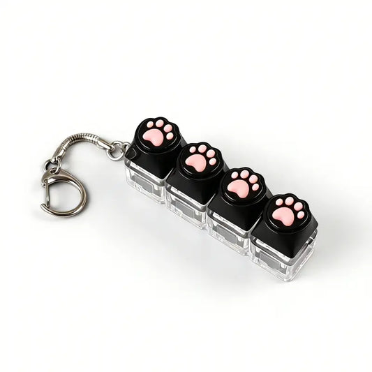 LED Light Keychain Keyboard with Press and Click Buttons Button Clicker Keychain Multi Purpose Keychain Fidget Toy for Relieving Stress and Anxiety Portable Office Desk Accessories Office Decoration Gifts Sensory Fidget Keychain Fidget Keyring
