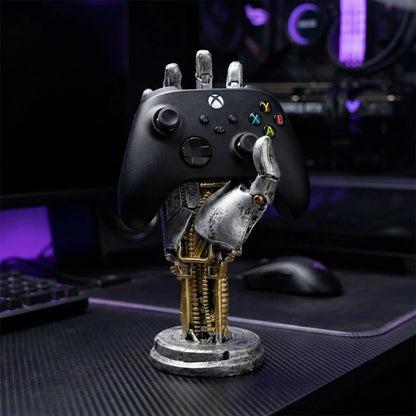 Mechanical Resin Cyberpunk Game Controller Stand - Multi-Functional Desk Organizer for Controllers, Phones, Over-Ear Headphones, Gamer Stuff, Back-To-School Gift