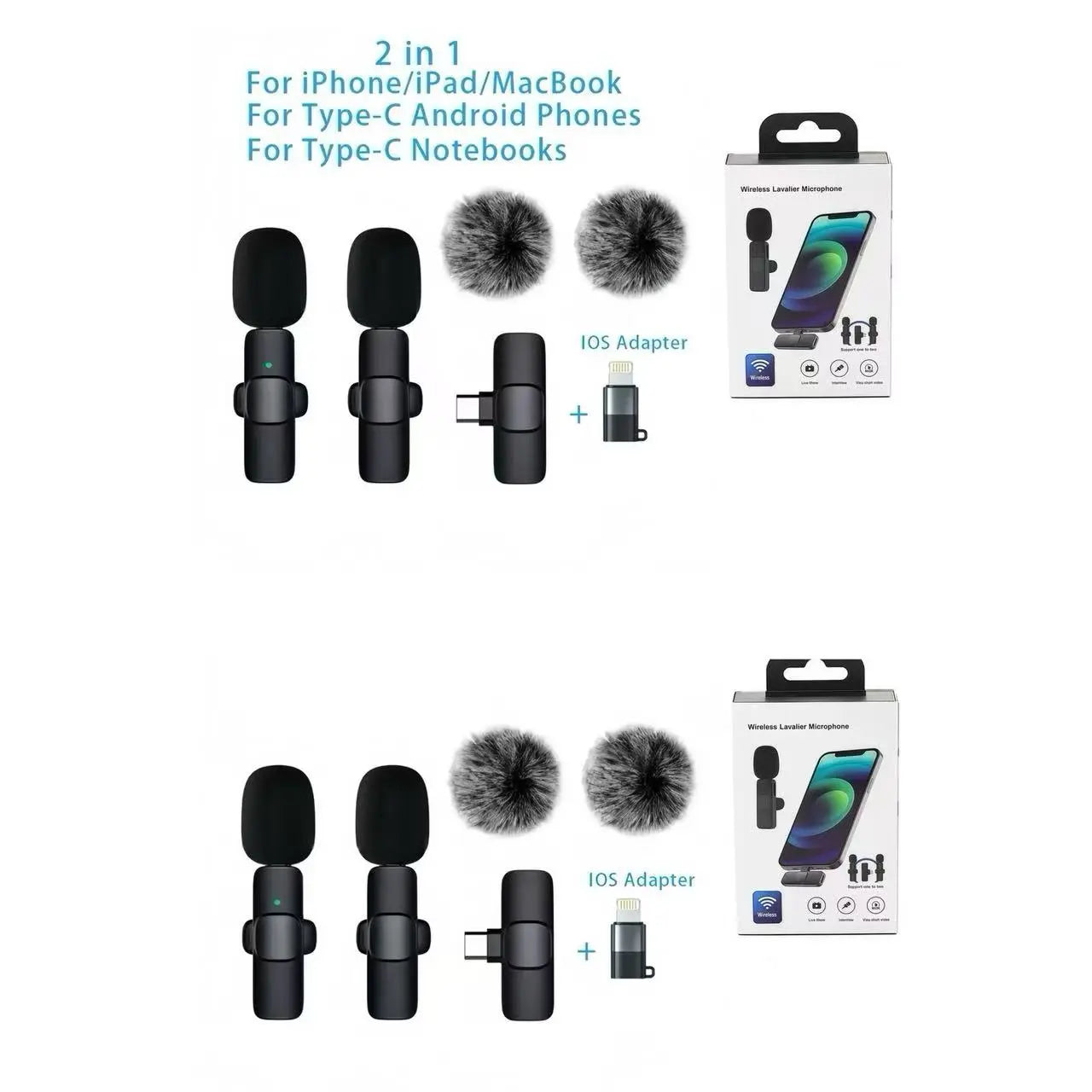 Lavalier Mic for Iphone/Android/Ipad - Mini Clip-On Microphone with Crystal Clear Sound for Live Streaming, USB-C Vlog Microphone for Smartphones