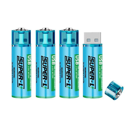 USB Rechargeable Battery for Electronics, Lithium 1.5V 1000Mah AA Type Battery, All-Purpose Household Replacement Battery for Home & Office Use, Music Festival Supplies
