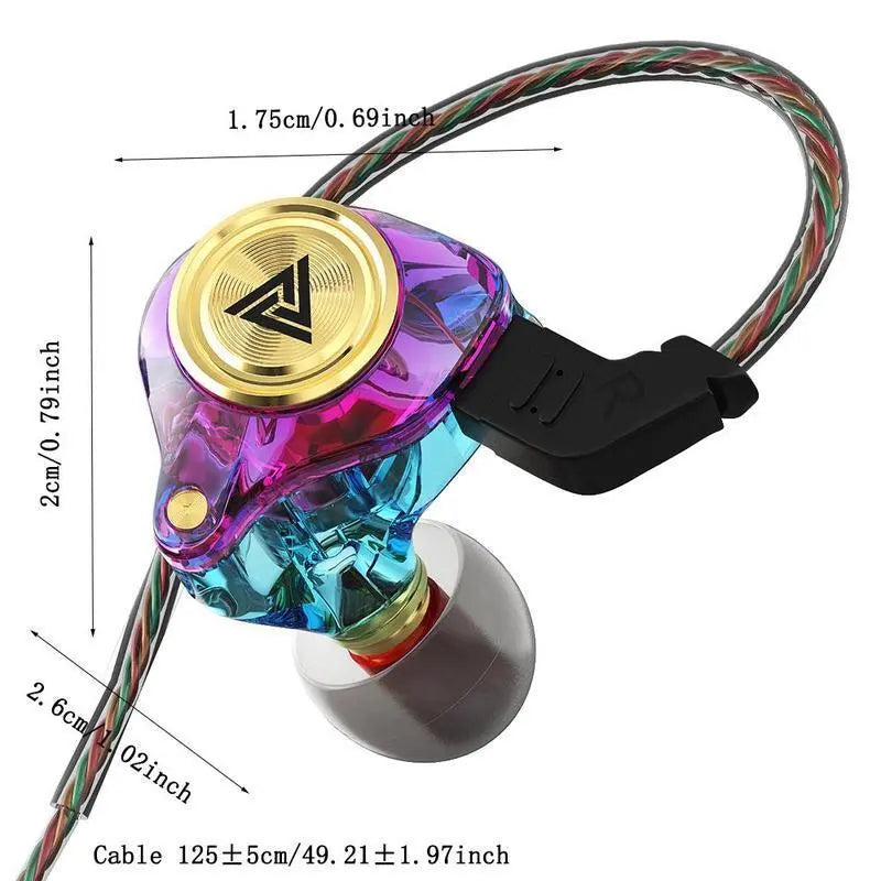 QKZ AK3 Portable Wired In-Ear Earphone, Wired Headphones with Mic, Hifi Subwoofer Noise Cancelling Wired Earphones for Game Sports, 3D Stereo Sound Headphones for Gym & Sports & Game, Headphones 8D Audio, Electronic Audio Earbud In-Ear Monitor Hifi Heavy,